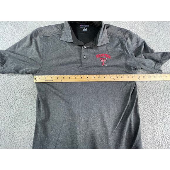 Texas Tech Red Raiders Champion Polo Shirt Men Small Golf Gray Collar Double T - Picture 4 of 7